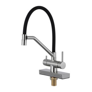 Смеситель для кухни Gappo G4098-5 с водопадом и гибким изливом сатин